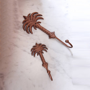 Gold Palm Tree Wall <b>Hook</b> Set Metal Tropical <b>Plant</b> Shaped Coat Hanger Decorative Single <b>Hook</b> For Entryway Kitchen Bathroom Home - Product Image 2