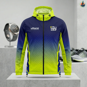 Custom <b>lightweight</b> windbreaker <b>jacket</b>, breathable quick dry fabric, OEM logo, ideal for <b>running</b> and outdoor sports - Product Image 2