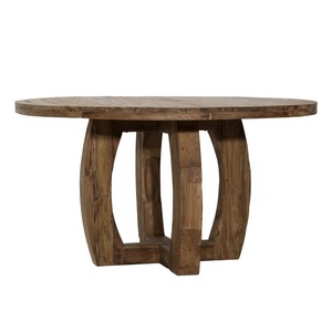 Premium Reclaimed Teak Wood Round <b>Dining</b> <b>Table</b> with Handcrafted Base Design Durable Wooden <b>Table</b> for Cafe, Hotel and <b>Dining</b> Room - Product Image 4