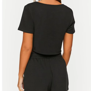 Ensembles de survêtements d'hiver pour femmes, style streetwear uni, vente en gros, ensemble 2 pièces short, en molleton polyester/coton respirant - Product Image 6