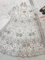 Ensemble Anarkali ethnique pour femme avec leggings Churidar, doublure rembourrée épaisse, grande taille, tenue de fête traditionnelle, séchage rapide, protection solaire