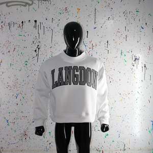 Sudadera LANGDON WHITE con cuello alto, 100% GARY, con apliques bordados, cuello ancho, CLUSH SPORTS - Product Image 5