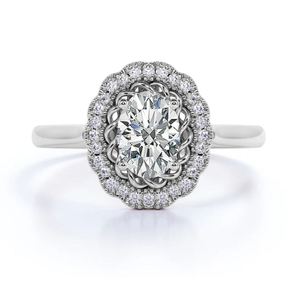 Anillo de Compromiso Clásico con Moissanita Ovalada de 1.25 Quilates, Engaste de Bisel, Oro Blanco, Anillo Nupcial para Fiesta de Bodas, Propuesta Moderna - Product Image 1