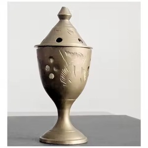 Brass Incense <b>Burner</b> With Star Cutouts Hand-Made Religious Aromatic Diffuser All-Season Use Church Decorative Incense <b>Burner</b> - Product Image 2
