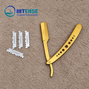 มีดโกนหนวดแบบมืออาชีพ สแตนเลสสตีล ใบมีดตรง พร้อมใบมีดสำรอง 4 ใบ - Product Image 6