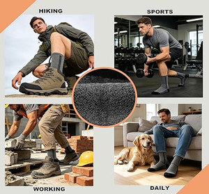 High Performance Outdoor Sports <b>Socks</b> Extra High Non-Restrictive Arch Support Full Cushion Breathable Durable Gray - Product Image 6