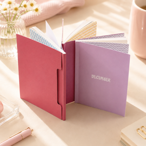Agenda mensual con cubierta de papel color rosa pastel y lavanda, con separadores con pestañas y páginas rayadas, para oficina, estudio, regalo, logotipo personalizado - Product Image 3