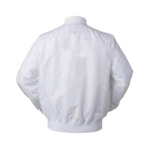 Men's <b>White</b> Bomber <b>Jacket</b> Stand Collar Zipper Closure Regular Fit Solid Color Polyester Casual Outerwear Left Men's <b>Jackets</b> - Product Image 2