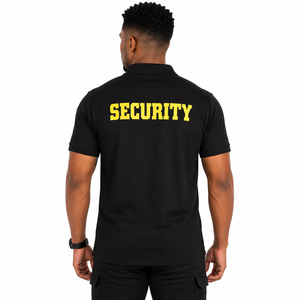 Polo de sécurité uni haut de gamme à manches courtes, anti-humidité, tenue de travail durable, uniforme pour personnel de contrôle des biens - Product Image 3