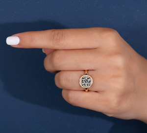 Anillo de Diamante de 1.55 Ct con Certificado IGI, Creado en Laboratorio, Corte Redondo, Halo, Compromiso, VVS2, F, Oro Amarillo, Anillo de Diamante Personalizado al por Mayor - Product Image 5