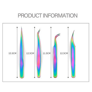 Pince à cils en acier inoxydable, professionnelle pour l'extension des cils, pince à sourcils, pince droite incurvée, outils de maquillage - Product Image 2