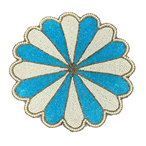 Napperons de table décoratifs modernes de luxe en verre perlé à motif feuille pour maison de campagne - Product Image 1