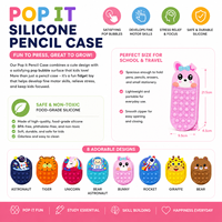 Trousse à crayons en cuir anti-stress Fidget Bubble, papeterie sensorielle, 22,5x9x4,5cm, fermeture à glissière, cadeau pour les élèves du primaire, HauHwa