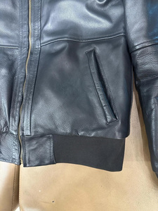 Veste en cuir véritable de haute qualité, sur mesure, en gros, style vintage, col rabattu, en cuir de vache lavé, pour hommes - Product Image 6
