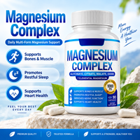 Complément Minéral Complexe de Magnésium : Mélange de Glycinate, Citrate, Malate et Oxyde – 90 Capsules en Bouteille – Fournisseur Marque Blanche OEM ODM