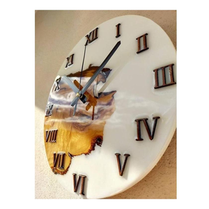Horloge murale créative en résine et bois, style antique, pour la maison, taille personnalisable, prix abordable, faite à la main - Product Image 4