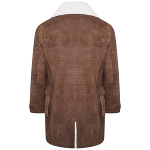 Manteau en cuir véritable pour homme, style trench long, avec boutons, effet vieilli, service personnalisé, prix d'usine - Product Image 2