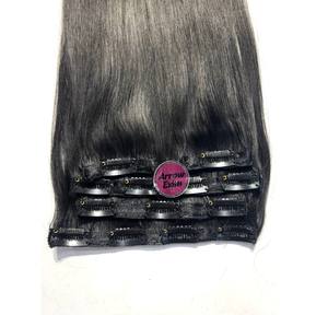 Extensiones de Cabello Remy Naturales Negras Lisas Indias con Clip, de Una Sola Capa, Fácil Aplicación - Product Image 6