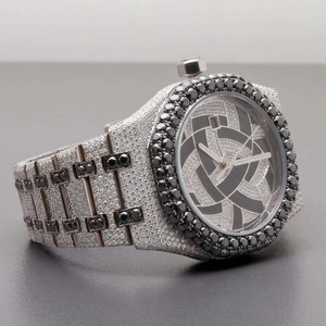 Reloj de Lujo Personalizable para Hombre, Estilo Hip Hop, con Moissanita y Diamantes Auténticos, Chapado en Plata, Joyería de la India - Product Image 2