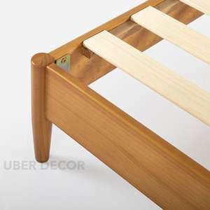 Lit en bois à plateforme BirchAura Sleek personnalisable pour chambres minimalistes - Product Image 2