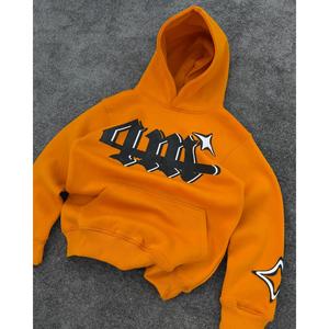 Sudadera con capucha OEM digital personalizable 444 de algodón oversize con cremallera, estilo boxy, con estampado puff, lavado ácido y parches, talla XS, con letras - Product Image 2