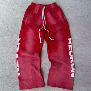 Custom Streetwear Casual Heat Transfer Long Loose <b>Wide</b> <b>Leg</b> Flared Waterproof Canvas Fleece Polyester/Cotton <b>Trousers</b> <b>Men</b> - Product Image 6
