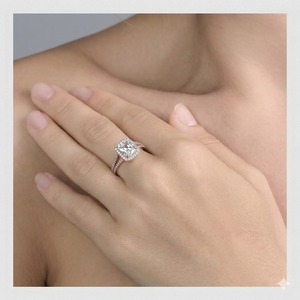 3.15ctw Radiant Cut Split Shank Bridal <b>Set</b> Lab Grown Diamond Wedding Engagement Halo <b>Ring</b> <b>Set</b> for Women in 14K Rose <b>Gold</b> - Product Image 2