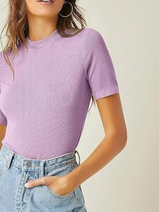 เสื้อยืด STELLAR Office Casual ผ้าฝ้าย 100% คอกลม แขนสั้น สำหรับผู้หญิง ฤดูร้อน ผ้าถักเนื้อแน่น 240 กรัม - Product Image 3