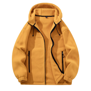 <b>Men's</b> Hooded Fleece <b>Jacket</b> Waterproof Windproof Winter Sport Wear Full Sleeve Drawstring Outdoor <b>Jacket</b> - Product Image 6