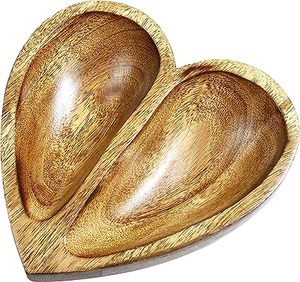 Bandeja de Madera de Acacia Ecológica con Forma de Corazón para Servir, Plato Dividido para Aperitivos, Bandeja de Madera para Dulces, Nueces y Frutas al por Mayor para Restaurantes y Hoteles - Product Image 1