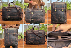Full Grain Leather Business Laptop Office Handbags for Women & <b>Men</b> Genuine Leather Work Vintage Handmade Crossbody Messenger <b>Bag</b> - Product Image 2
