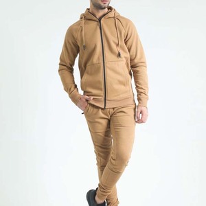 Survêtement à capuche pour homme, couleur unie, coupe classique, fermeture éclair intégrale, coton, vêtements d'automne avec poches latérales - Product Image 1