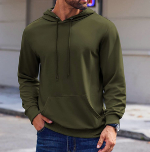 <b>Men's</b> Winter <b>Pullover</b> Hoodie Fleece 100% Cotton Anti-Pilling Long Sleeve Sport Outerwear Pockets Casual Regular Fit 300g Solid - Product Image 5