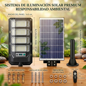 Lampione Solare LED da Esterno 1200W con Sensore di Movimento, Telecomando, Accensione/Spegnimento Automatico, Batteria 50000mAh, Impermeabile IP65 - Product Image 4