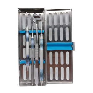 Kit d'instruments d'examen dentaire 4 pièces en acier inoxydable avec cassette – Outils de diagnostic et ensemble chirurgical - Product Image 1