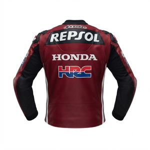 Men’s Cowhide Leather <b>Racing</b> <b>Jacket</b>/Chaqueta MotoCP Style CE Level 2 Armor Motorcycle Track Riding Protective Gear CE - Product Image 2