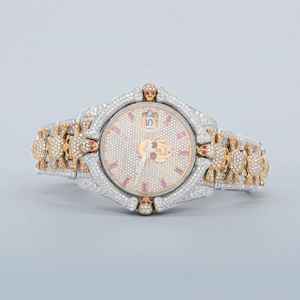 Men's Luxury Moissanite Diamond <b>Watch</b> Trendy <b>Mechanical</b> Hip Hop Design with Stainless Steel Band and Glass Dial Window - Product Image 1