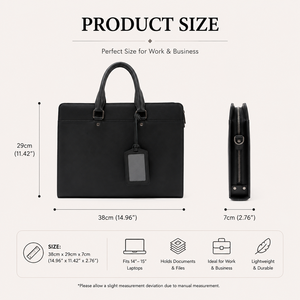Sac Messager Classique en Cuir de Vachette Saffiano Noir pour Homme, Sacoche de Mode Rigide, Sac à Bandoulière pour Ordinateur Portable avec Fermeture Éclair - Product Image 2