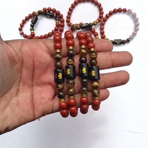 Pulsera del Zodiaco de Aries, Joyería de Piedras Preciosas Naturales de Jaspe Rojo y Ojo de Tigre, Venta al por Mayor - Product Image 1