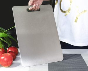 Planche à découper en acier inoxydable pour la cuisine, légumes, fruits, viande, préparation alimentaire, forme rectangulaire, passe au lave-vaisselle - Product Image 6