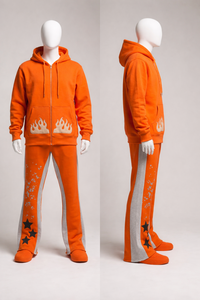 Conjunto deportivo SHY SPORTS de felpa francesa personalizado con bordado de logotipo, sudadera con capucha gruesa y pantalones deportivos para uso unisex. - Product Image 4