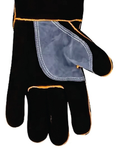 Gants de soudage BBQ en polyéthylène antidérapants, double couche, isolation thermique, paume doublée en flanelle, manchette longue de 14 pouces pour le travail - Product Image 2