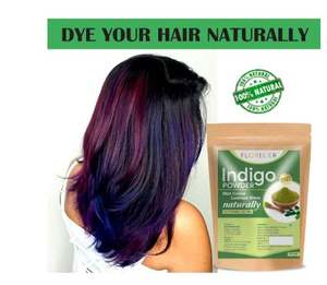 Poudre d'indigo bio Florecer pour cheveux + Poudre de henné Florecer pour cheveux |   Mehandi |   Combo de poudre de henné et d'indigo |   Couleur de cheveux - Product Image 1