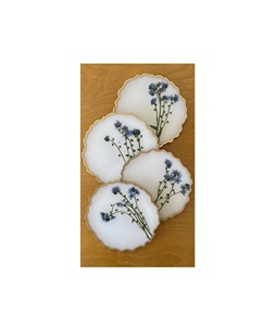 Modern Round <b>Resin</b> Coaster Set With Glossy <b>Clear</b> Surface For Tea Coffee Mug And Beverage Glass Protection - Product Image 6