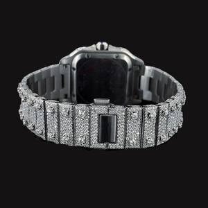 Full Iced Out Round Cut Moissanite Diamond Luxury <b>Watch</b> With Classic Pink Roman Numerals Features Diamond <b>Watch</b> Gift for <b>Girls</b> - Product Image 4