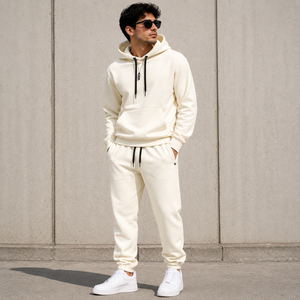 Chándal Deportivo Unisex de Primera Calidad en Felpa Sólida |   Conjunto de Sudadera con Capucha y Pantalones Deportivos |   Diseño 2 en 1 |   OEM/ODM Personalizado - Product Image 1