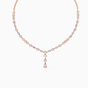 สร้อยคอเพชรแล็บแบบเส้นเดียวประดับเพชรหลายเม็ด น้ำหนัก 14.86 กะรัต ทำจากทองคำ 9K สีเหลือง ขาว และโรสโกลด์ - Product Image 1