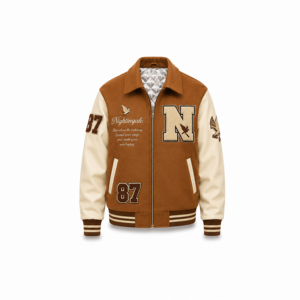 แจ็คเก็ตวาร์ซิตี้ OEM แขนหนัง ปักอักษรเชนิลล์ แจ็คเก็ตเบสบอลแบบ Letterman คุณภาพสูง แจ็คเก็ตวาร์ซิตี้ทีมเบสบอล - Product Image 4