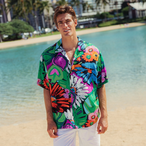 Camisa informal para hombre, manga corta, estampado floral tropical, con botones, para playa, verano, vibrante y colorida, camiseta de verano para hombre - Product Image 6