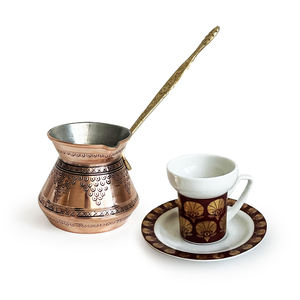 Handmade Hammered Copper Turkish Coffee Pot Cezve Ibrik Wooden Handle Milk Butter Warmer Arabic Greek Coffee <b>Maker</b> Pot - Product Image 2